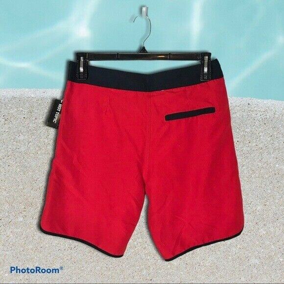 Hot Topic NWT "It" Men's Small Lover Loser Board Shorts Red Black Swimwear - Picture 2 of 9